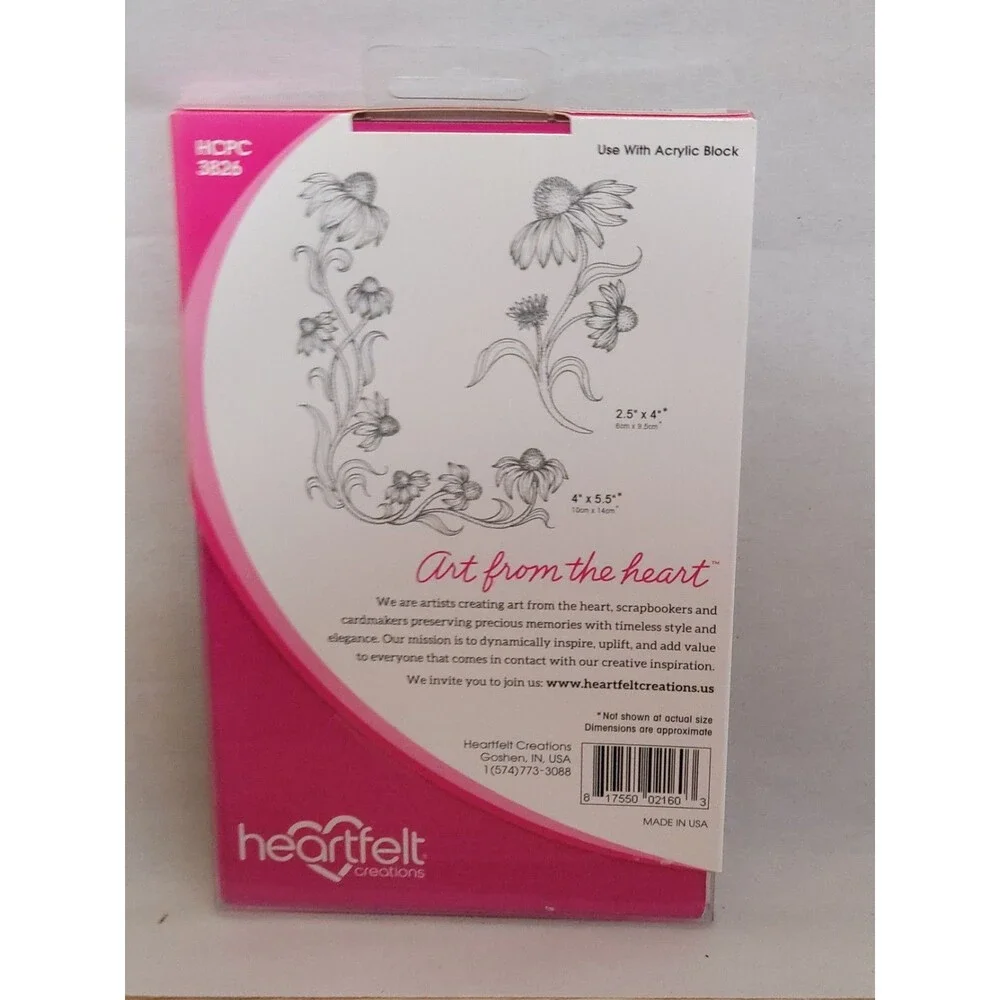Heartfelt Creations Blossoming Cornflower Craft Dies Cling Stamps Scrapbook